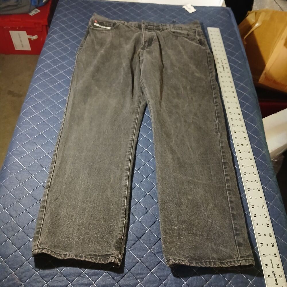 Ecko Unltd Mens Slim Straight Jeans Black Denim Pants Size 38 Heavyweight Y2K